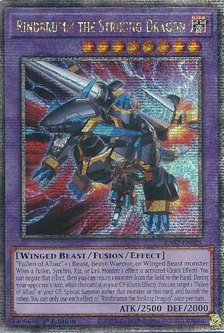Image for Rindbrumm the Striking Dragon (Quarter Century Secret Rare) (RA02-EN025) (RA02) - YuGiOh