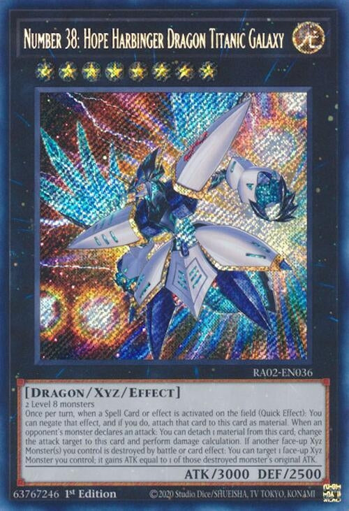 Image for Number 38: Hope Harbinger Dragon Titanic Galaxy (Secret Rare) (RA02-EN036) (RA02) - YuGiOh