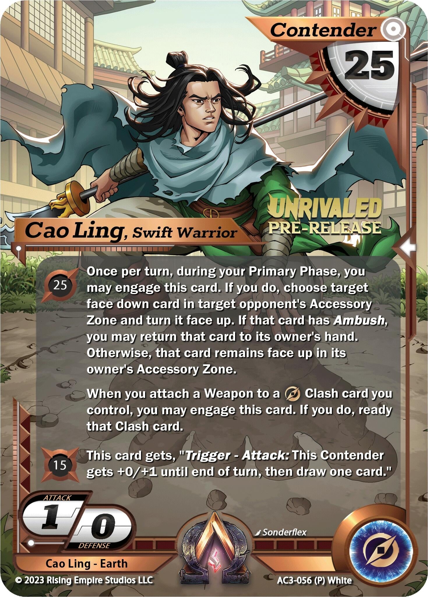 Image for Cao Ling, Swift Warrior (Pre-Release) (AC3-056) (Unrivaled) - Alpha Clash