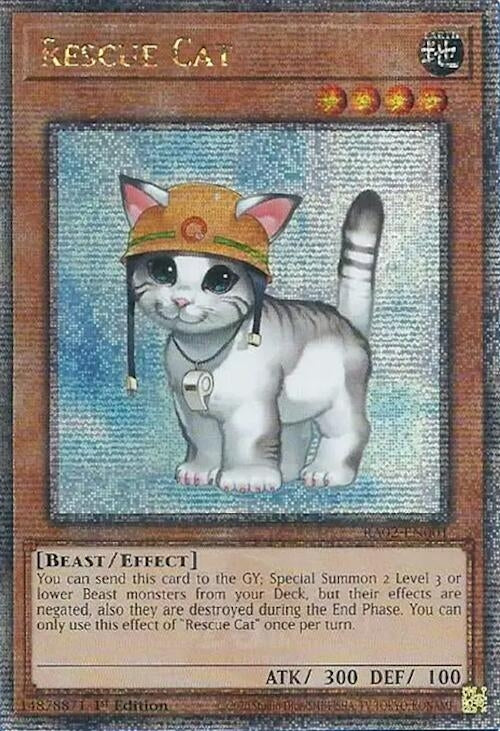 Image for Rescue Cat (Quarter Century Secret Rare) (RA02-EN001) (RA02) - YuGiOh