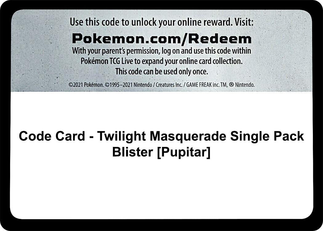 Image for Code Card - Twilight Masquerade Single Pack Blister [Pupitar] (TWM) - Pokemon