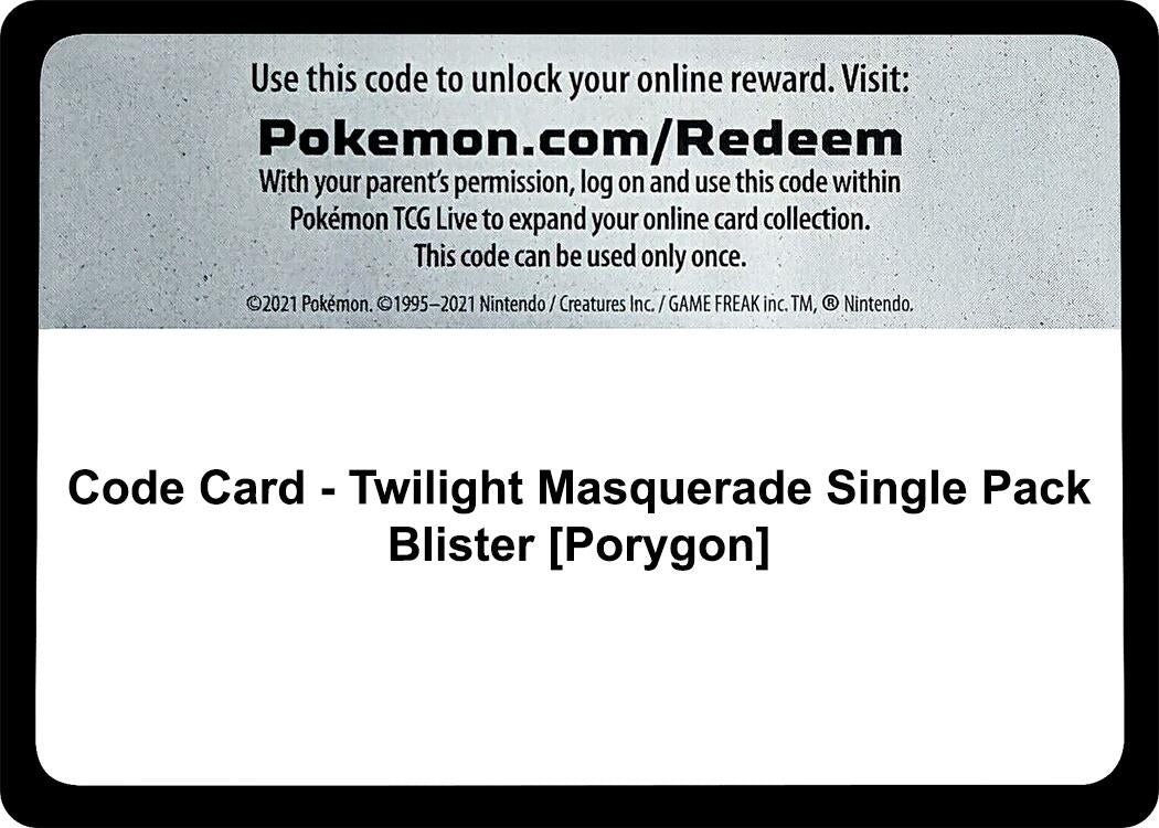 Image for Code Card - Twilight Masquerade Single Pack Blister [Porygon] (TWM) - Pokemon