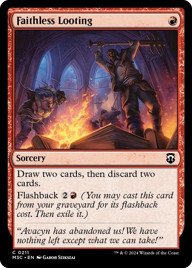 Image for Faithless Looting (Ripple Foil) (211) (Modern Horizons 3) - Magic: The Gathering