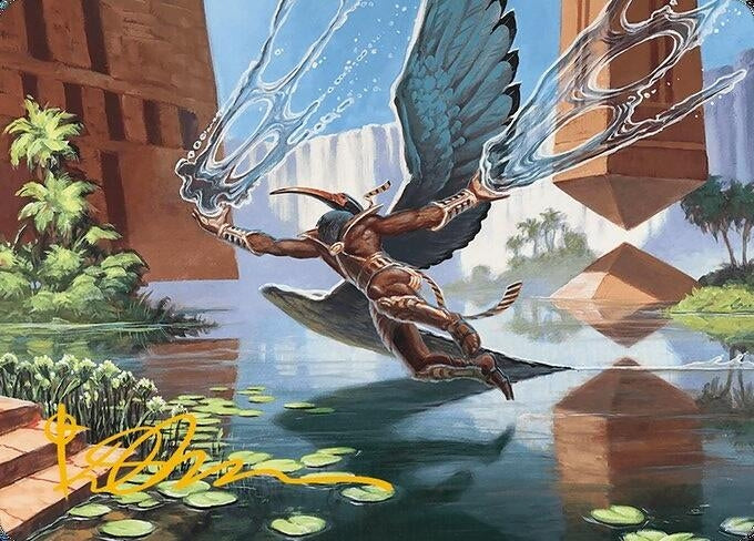 Image for Nadu, Winged Wisdom Art Card (Gold-Stamped Signature) (14) (Modern Horizons 3) - Magic: The Gathering