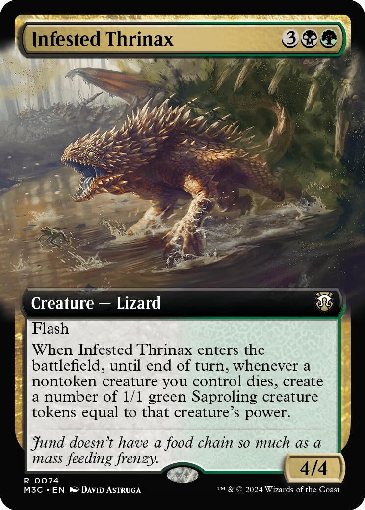 Image for Infested Thrinax (Extended Art) (Ripple Foil) (74) (Modern Horizons 3) - Magic: The Gathering