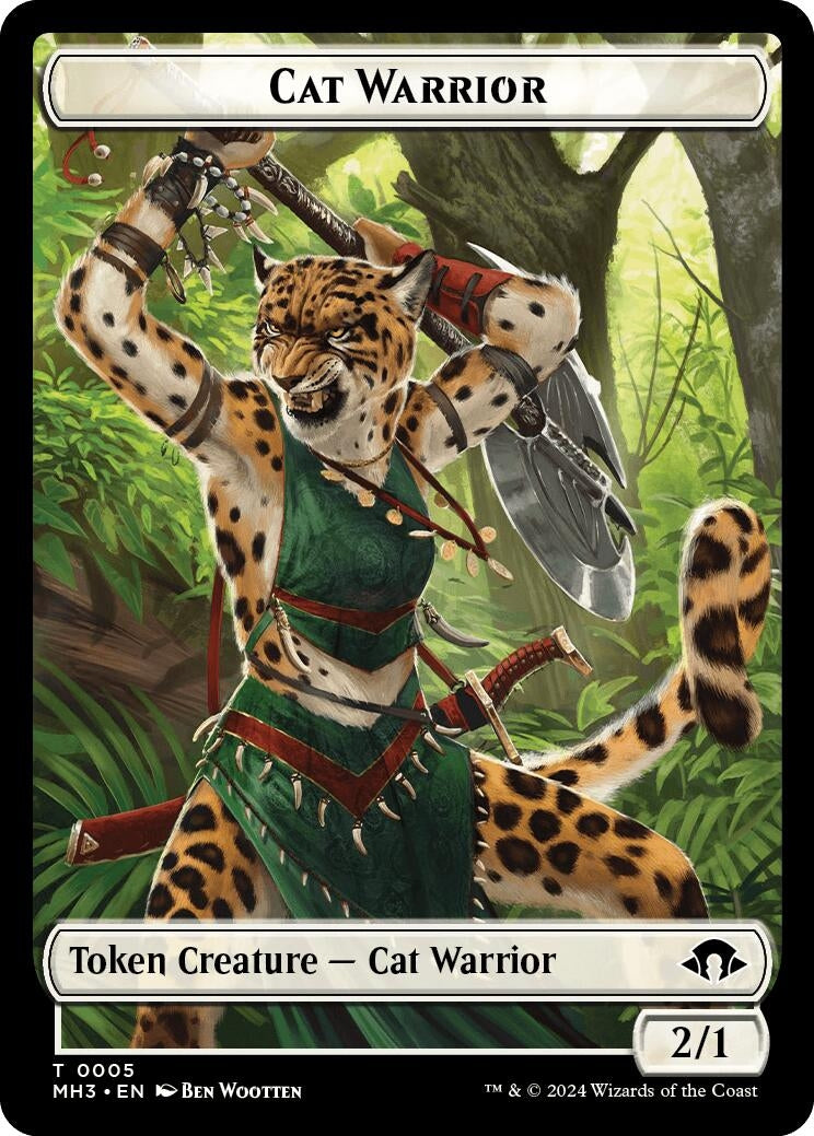 Image for Cat Warrior Token (5) (Modern Horizons 3) - Magic: The Gathering