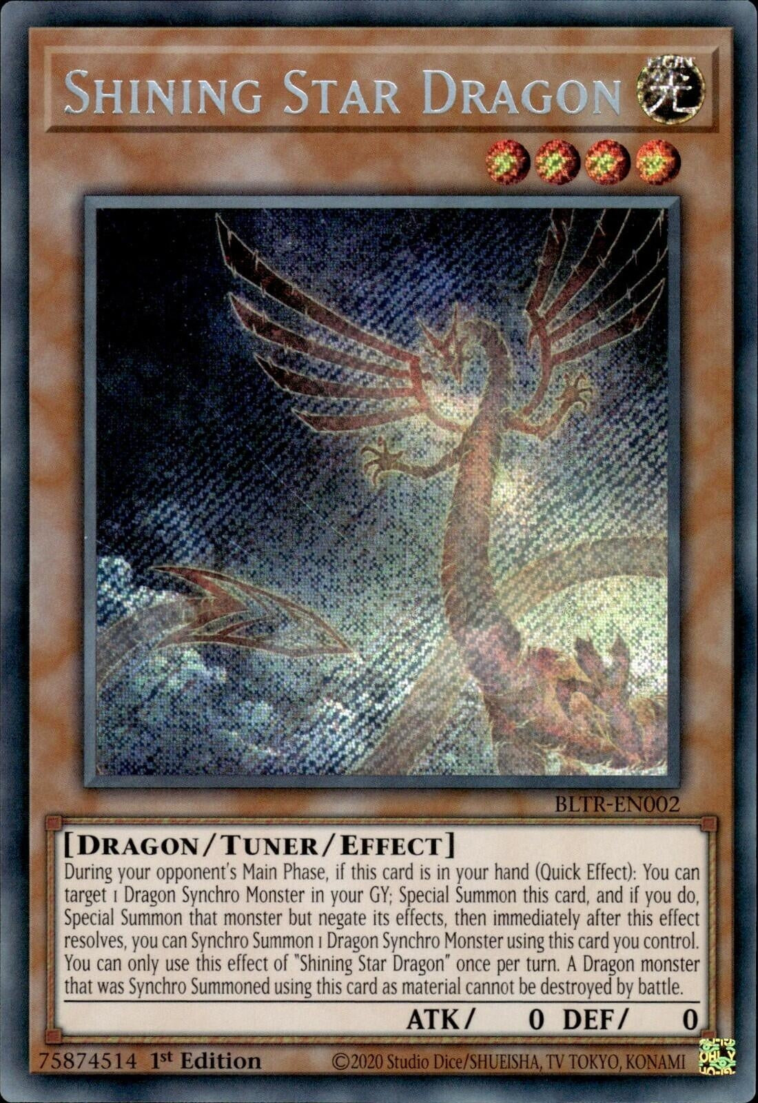 Image for Shining Star Dragon (BLTR-EN002) (BLTR) - YuGiOh