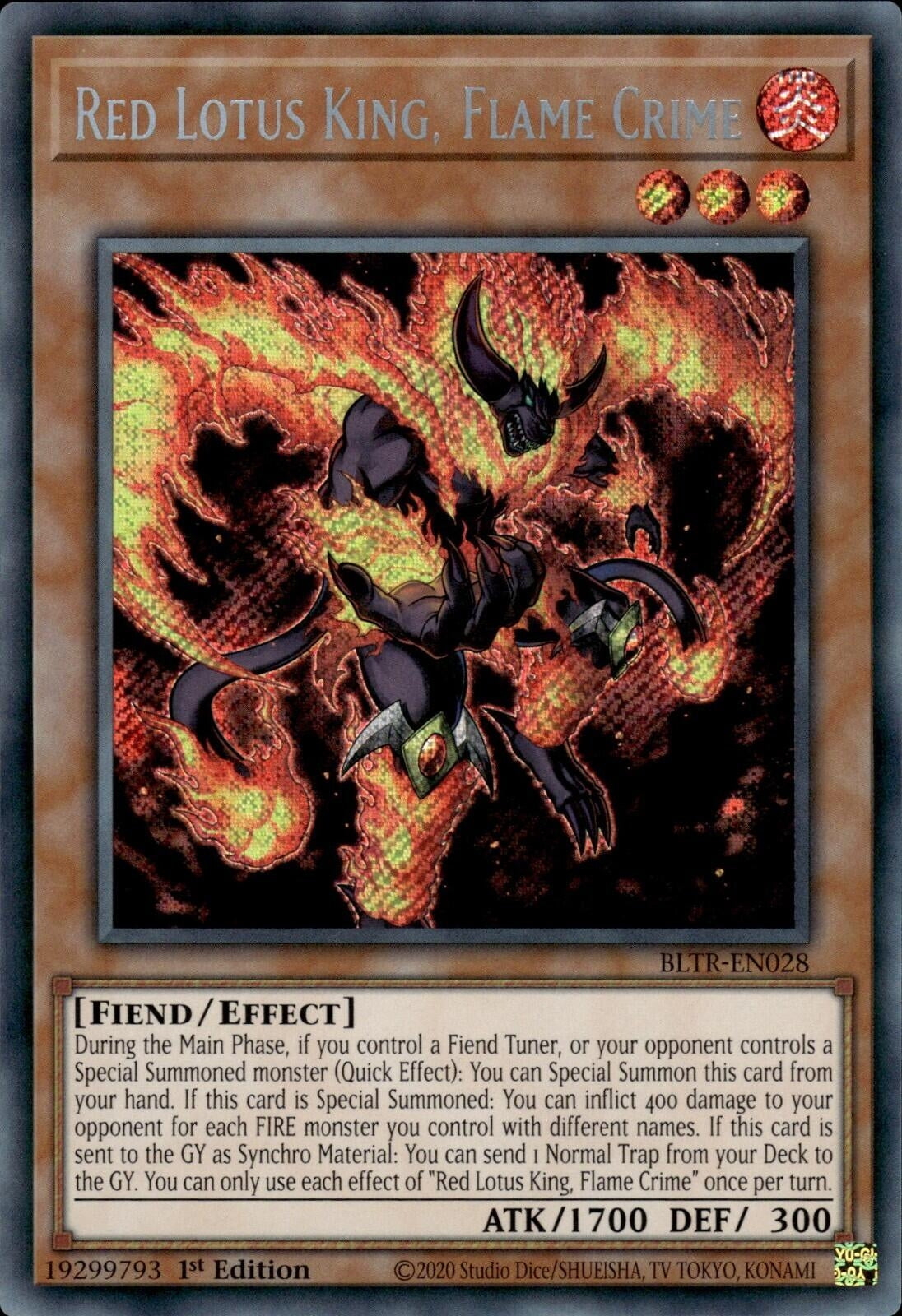 Image for Red Lotus King, Flame Crime (BLTR-EN028) (BLTR) - YuGiOh