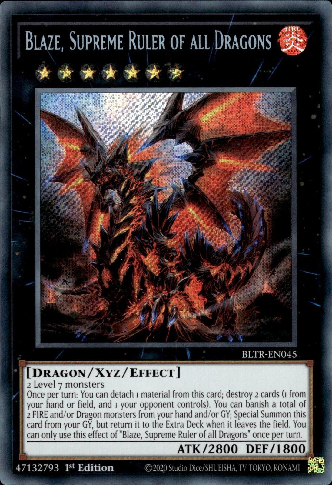 Image for Blaze, Supreme Ruler of all Dragons (BLTR-EN045) (BLTR) - YuGiOh