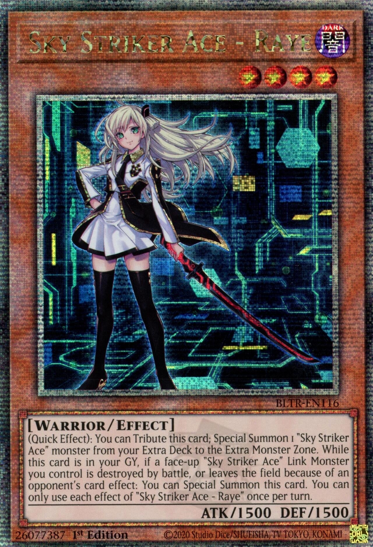 Image for Sky Striker Ace - Raye (Alternate Art) (Quarter Century Secret Rare) (BLTR-EN116) (BLTR) - YuGiOh