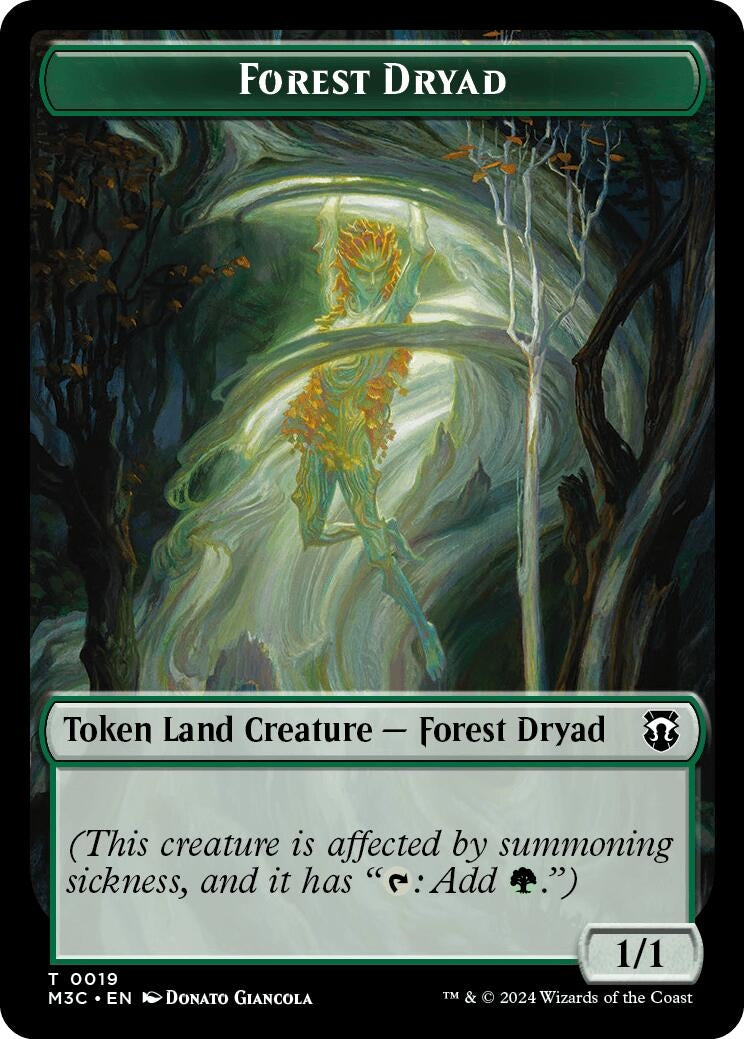 Image for Forest Dryad (Ripple Foil) // Emblem - Vivien Reid Double-Sided Token (19 // 28) (Modern Horizons 3) - Magic: The Gathering
