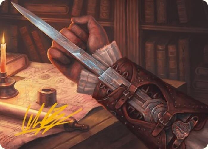 Image for Hidden Blade Art Card (Gold-Stamped Signature) (9) (Universes Beyond: Assassin's Creed) - Magic: The Gathering