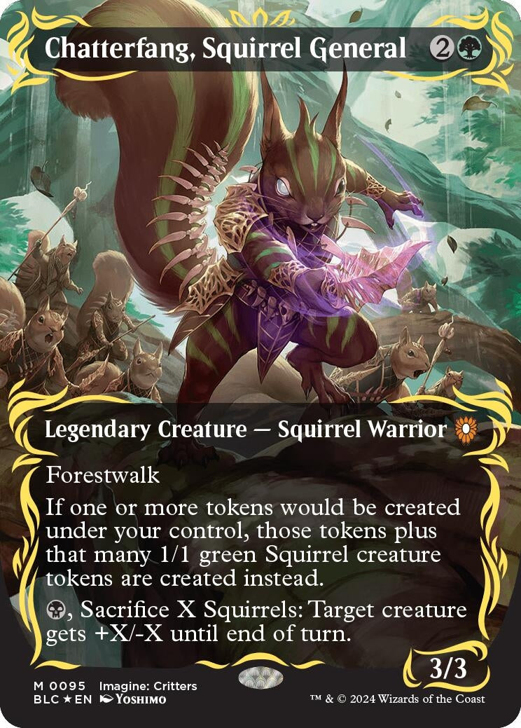 Image for Chatterfang, Squirrel General (Borderless) (Raised Foil) (95) (Bloomburrow) - Magic: The Gathering