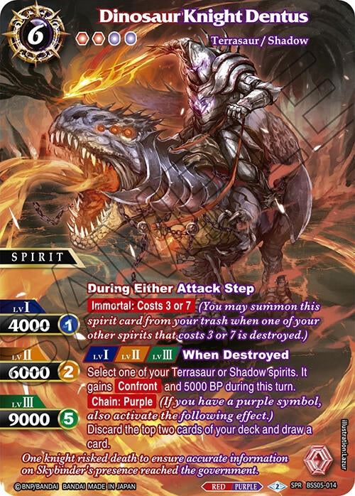 Image for Dinosaur Knight Dentus (SPR) (BSS05-014) (Strangers in the Sky) - Battle Spirits Saga