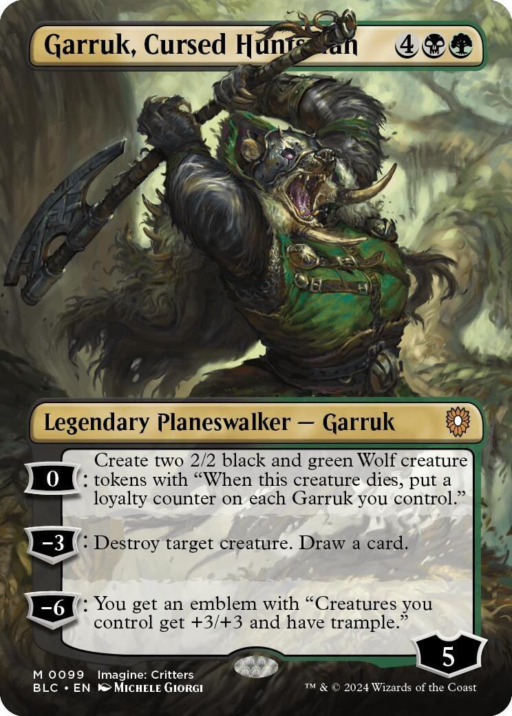 Image for Garruk, Cursed Huntsman (Borderless) (99) (Bloomburrow) - Magic: The Gathering