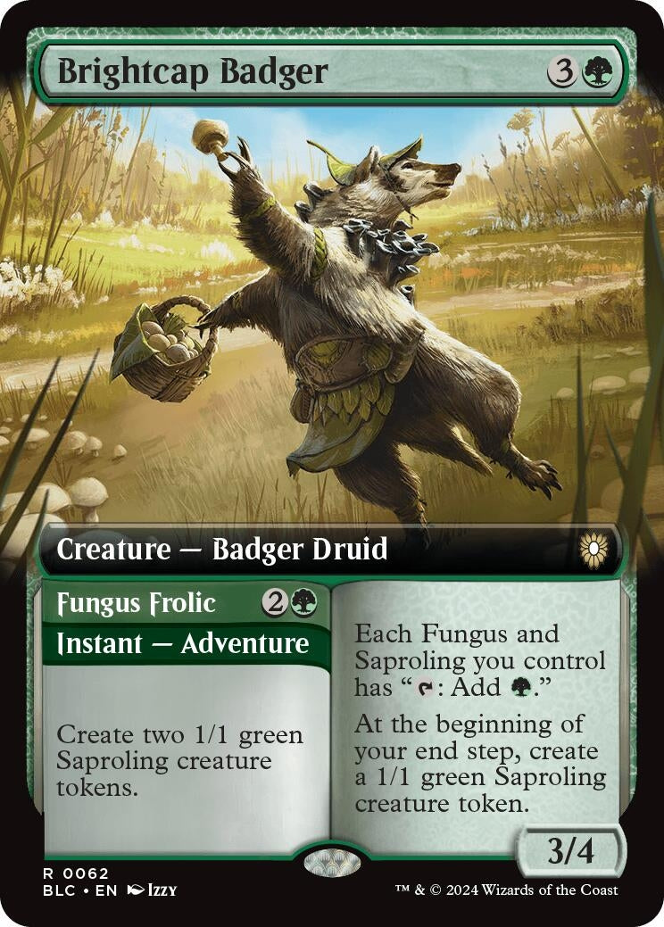 Image for Brightcap Badger (Extended Art) (62) (Bloomburrow) - Magic: The Gathering