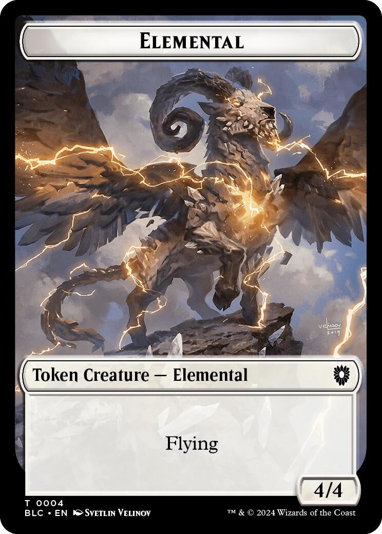 Image for Elemental // Shark Double-Sided Token (4 // 16) (Bloomburrow) - Magic: The Gathering