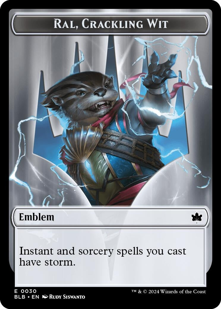 Image for Emblem - Ral, Crackling Wit (30) (Bloomburrow) - Magic: The Gathering