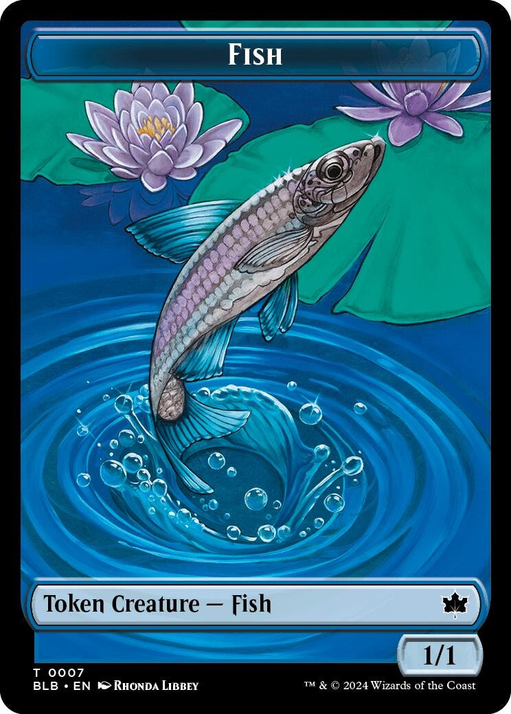 Image for Fish // Iridescent Vinelasher Double-Sided Token (7 // 12) (Bloomburrow) - Magic: The Gathering