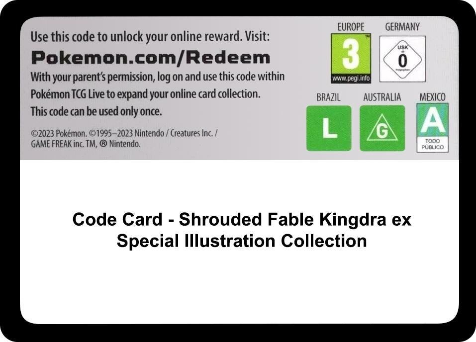 Image for Code Card - Shrouded Fable Kingdra ex Special Illustration Collection (SFA) - Pokemon