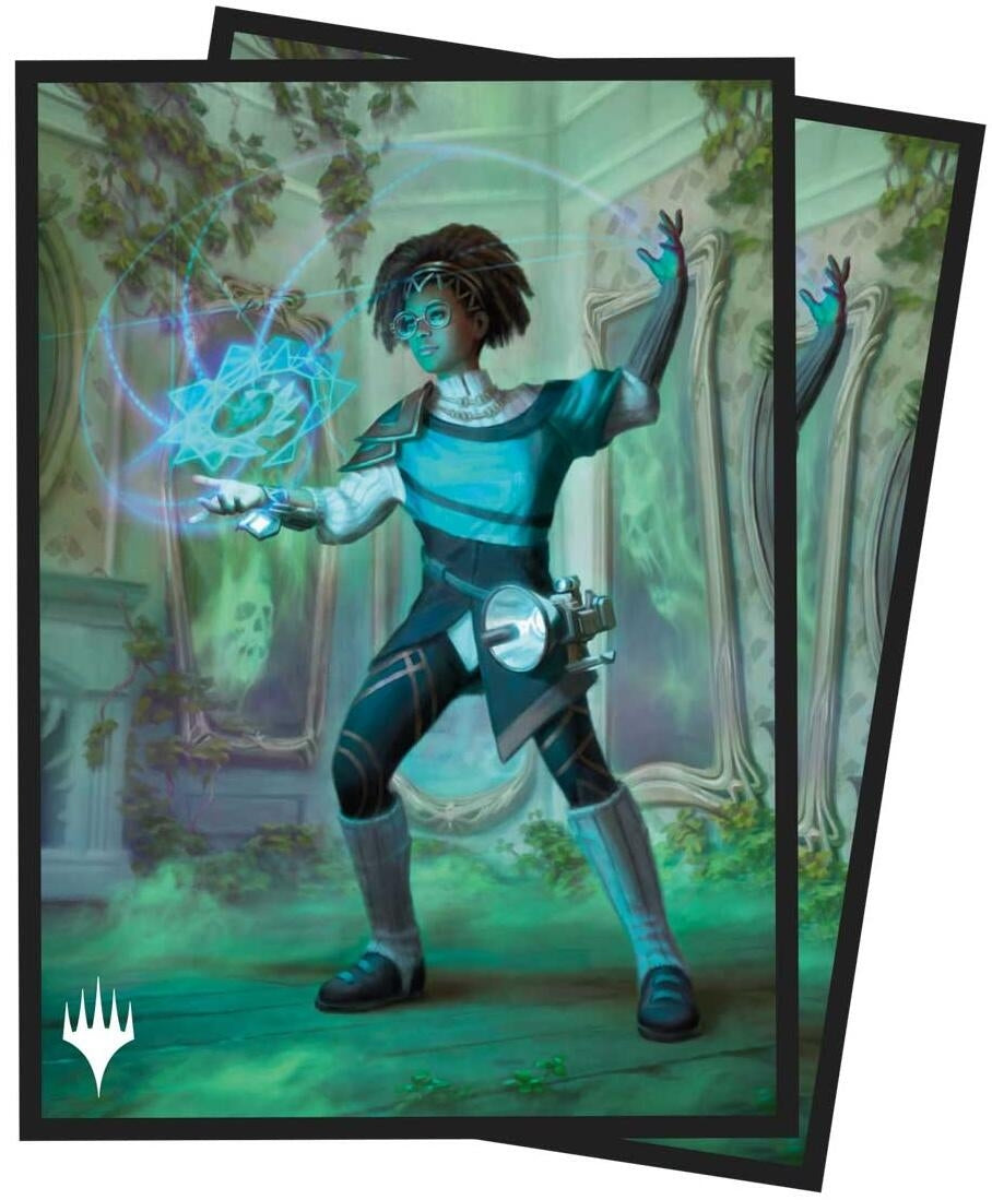 Image for Duskmourn Zimone, Mystery Unraveler Standard Deck Protector Sleeves for Magic: The Gathering (100-pack) - Card Sleeves