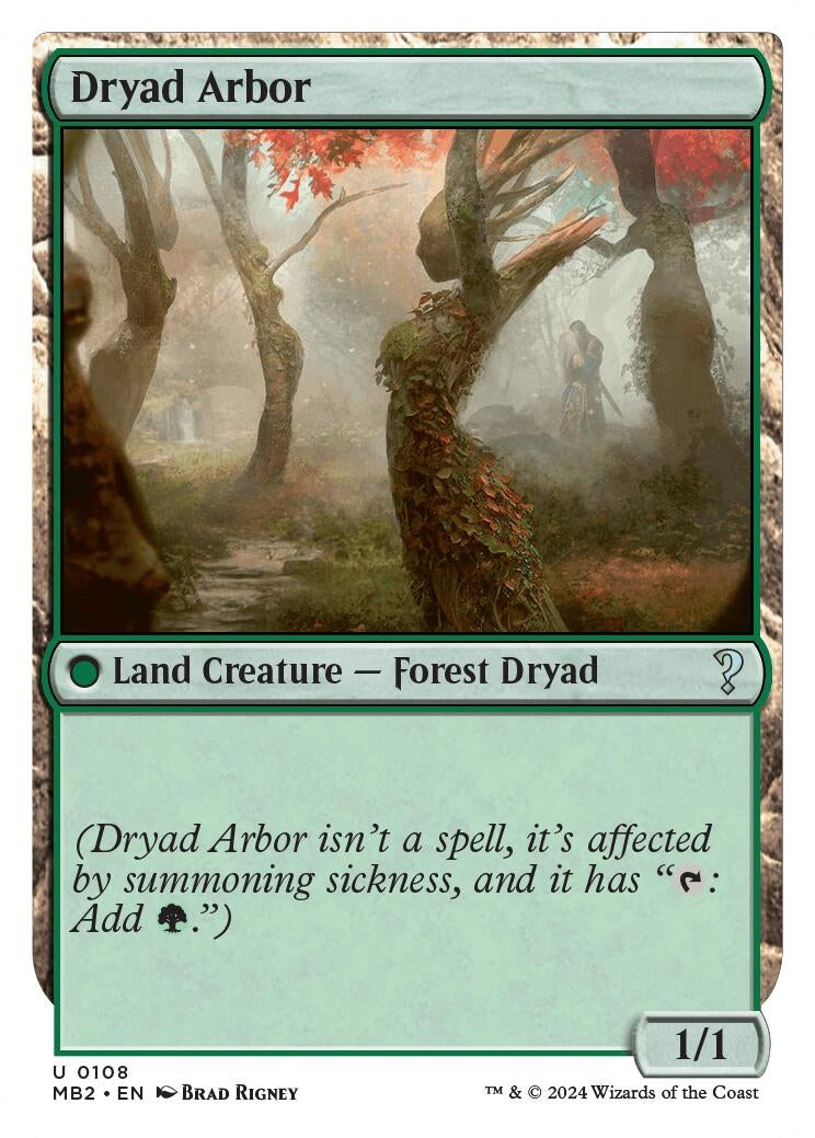 Image for Dryad Arbor (White Border) (108) (Mystery Booster 2) - Magic: The Gathering