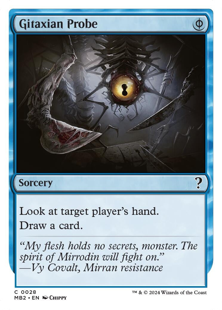 Image for Gitaxian Probe (White Border) (28) (Mystery Booster 2) - Magic: The Gathering