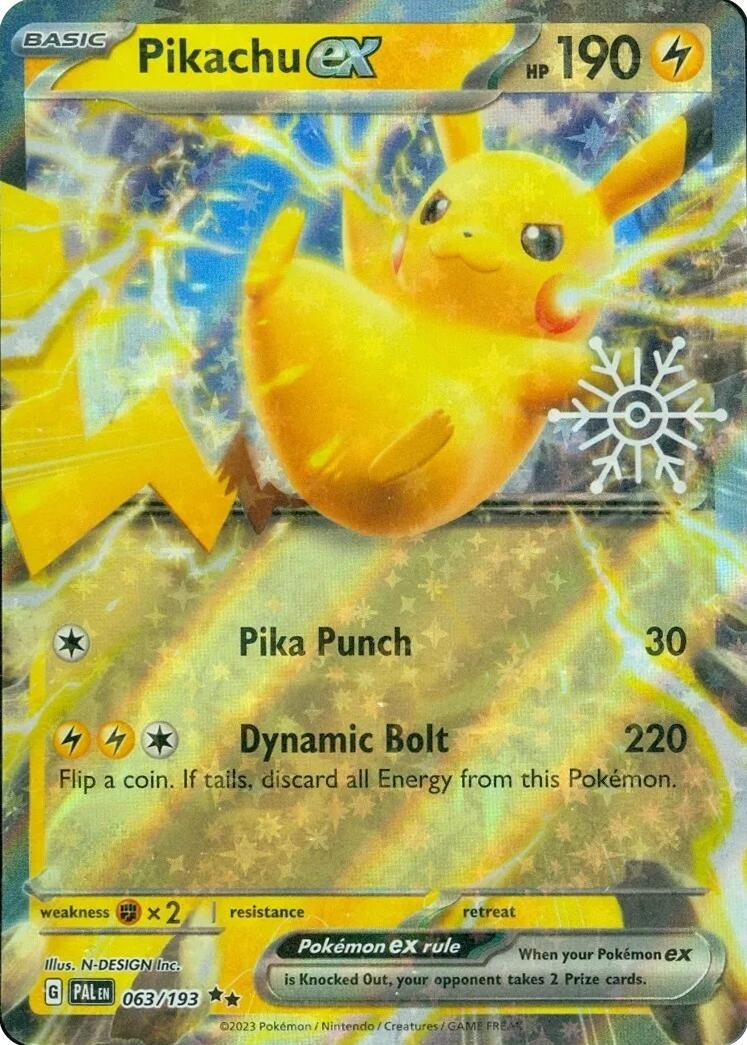 Image for Pikachu ex (Holiday Calendar) (063/193) (MCAP) - Pokemon
