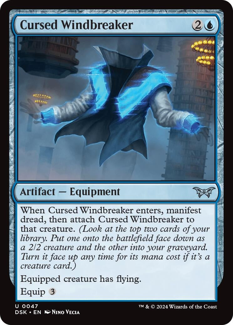 Image for Cursed Windbreaker (47) (Duskmourn: House of Horror) - Magic: The Gathering