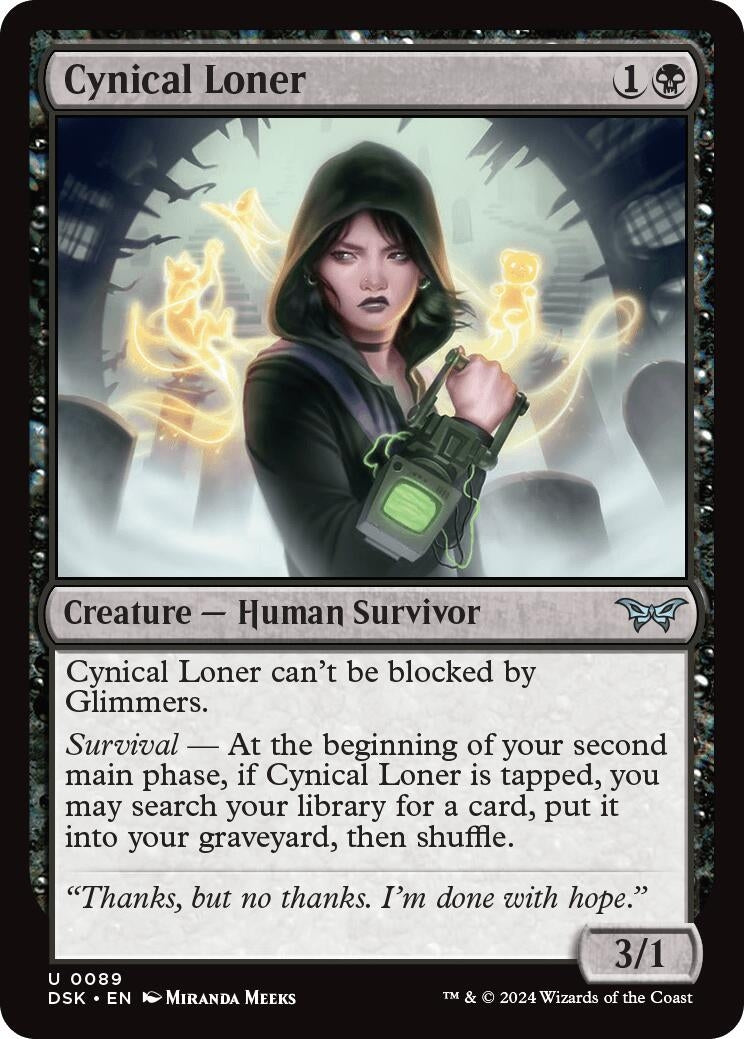 Image for Cynical Loner (89) (Duskmourn: House of Horror) - Magic: The Gathering