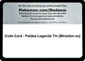 Image for Code Card - Paldea Legends Tin [Miraidon ex] (MCAP) - Pokemon