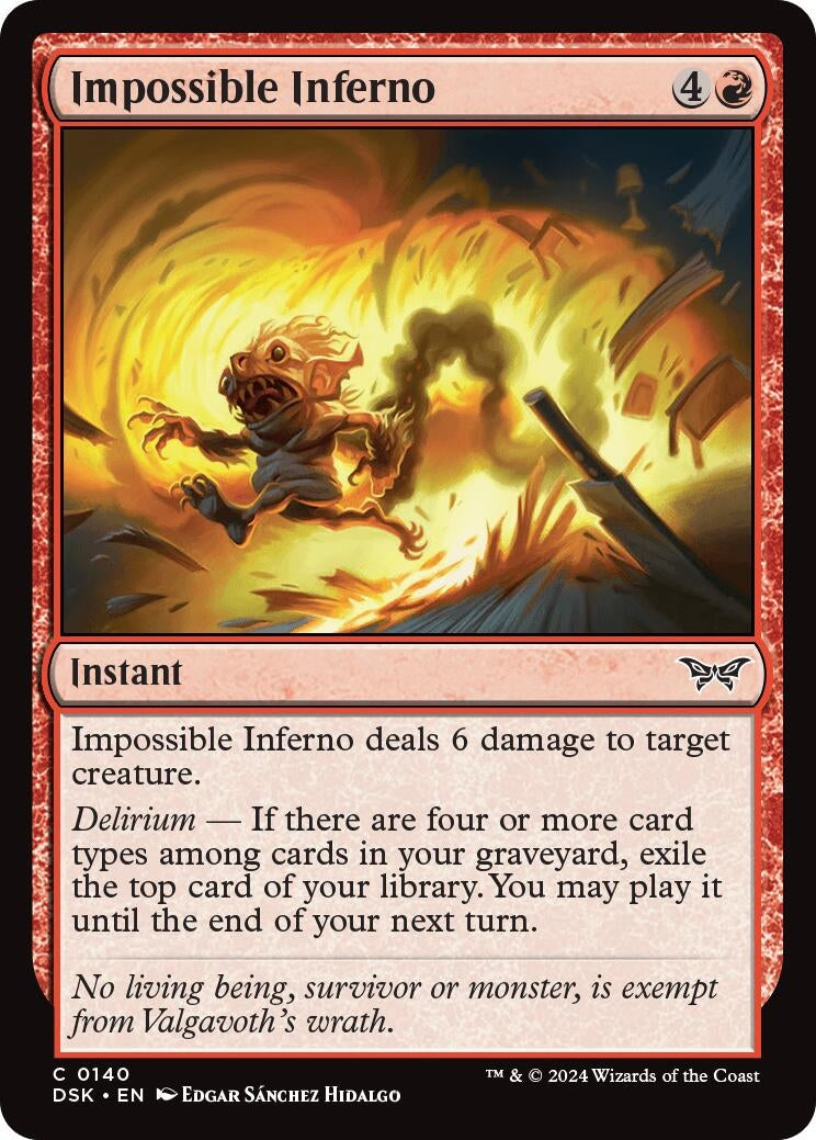 Image for Impossible Inferno (140) (Duskmourn: House of Horror) - Magic: The Gathering