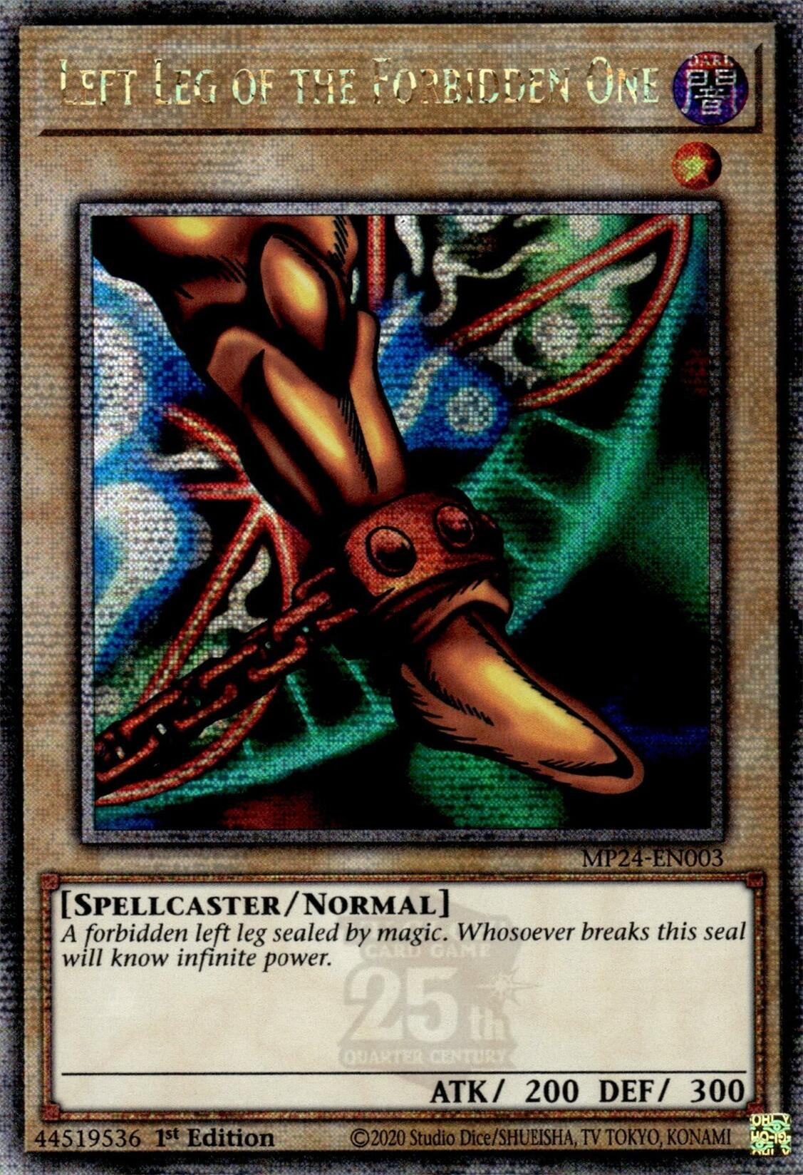 Image for Left Leg of the Forbidden One (Quarter Century Secret Rare) (MP24-EN003) - YuGiOh