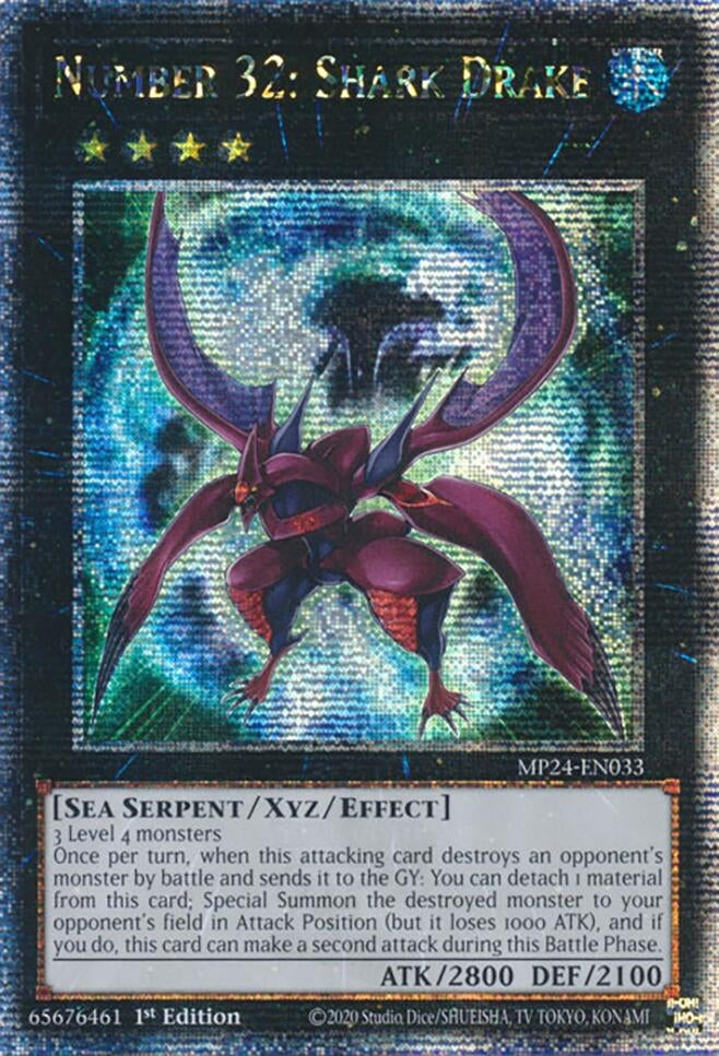 Image for Number 32: Shark Drake (Quarter Century Secret Rare) (MP24-EN033) - YuGiOh
