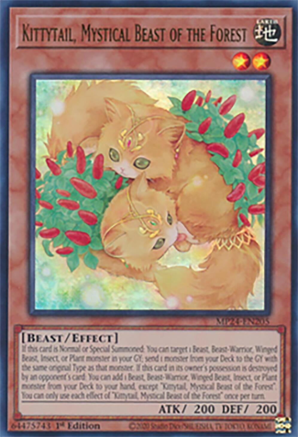 Image for Kittytail, Mystical Beast of the Forest (MP24-EN205) - YuGiOh