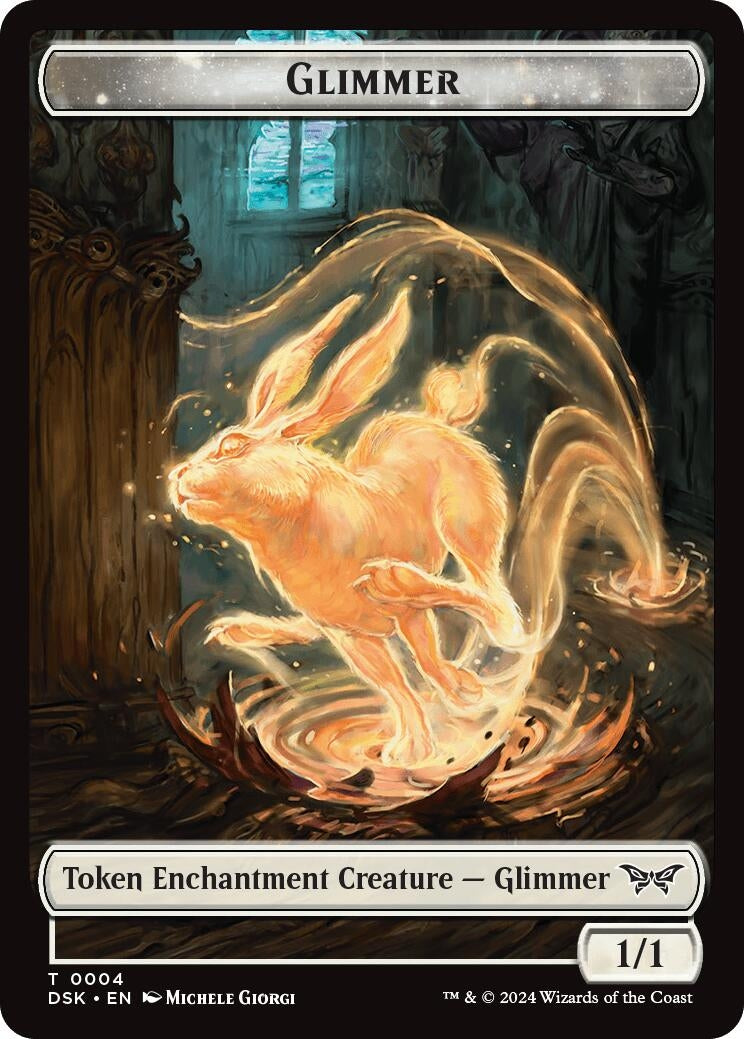 Image for Glimmer // Spirit (0006) Double-Sided Token (4 // 6) (Duskmourn: House of Horror) - Magic: The Gathering