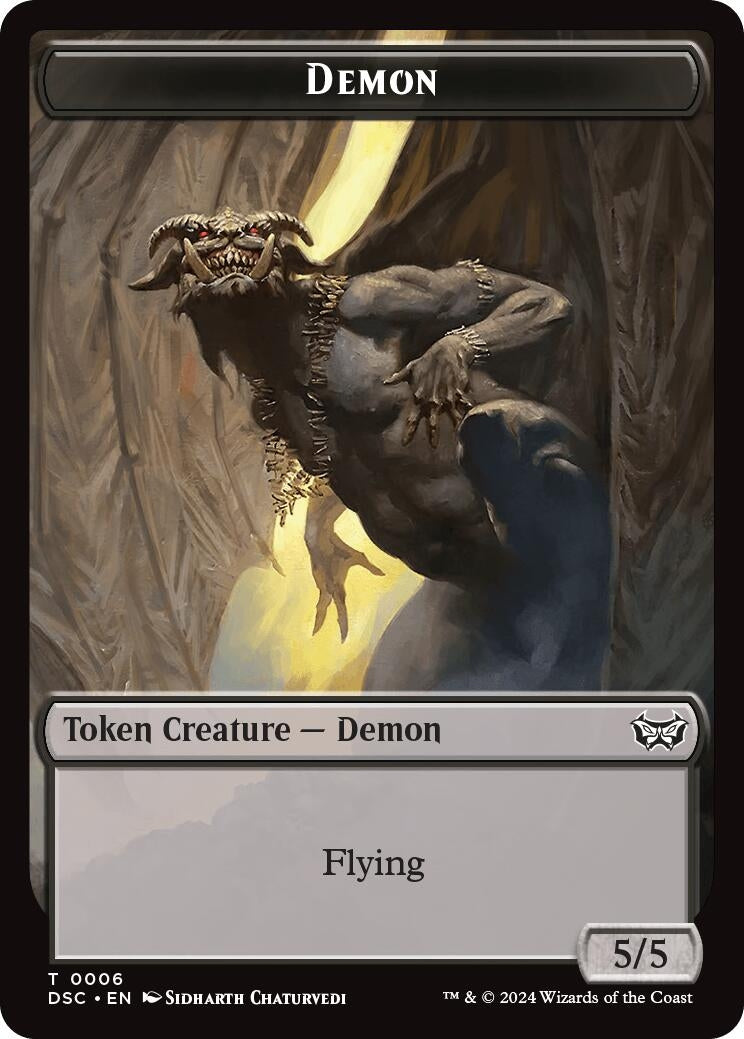 Image for Demon // Bird Double-Sided Token (6 // 5) (Duskmourn: House of Horror) - Magic: The Gathering