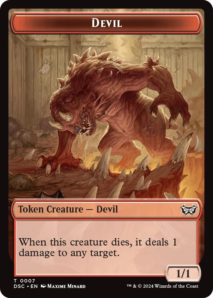 Image for Devil // Scarecrow Double-Sided Token (7 // 23) (Duskmourn: House of Horror) - Magic: The Gathering
