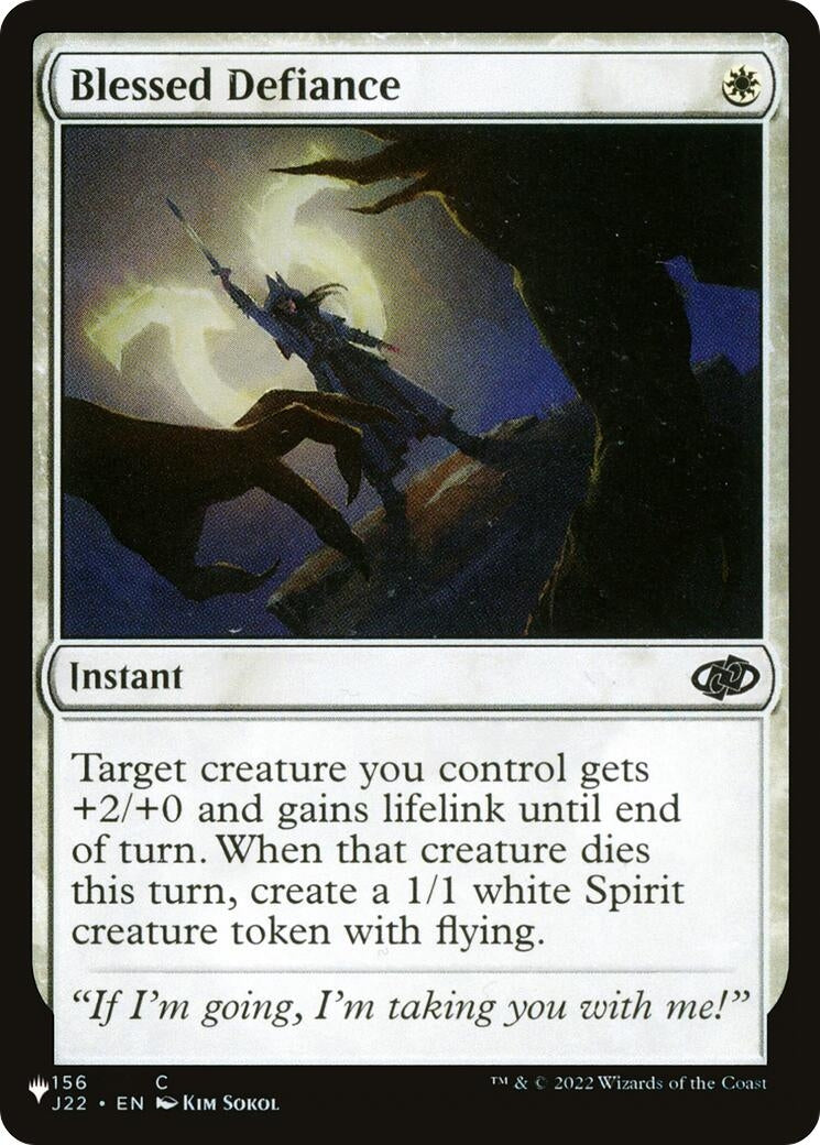 Image for Blessed Defiance (156/051) (The List Reprints) - Magic: The Gathering