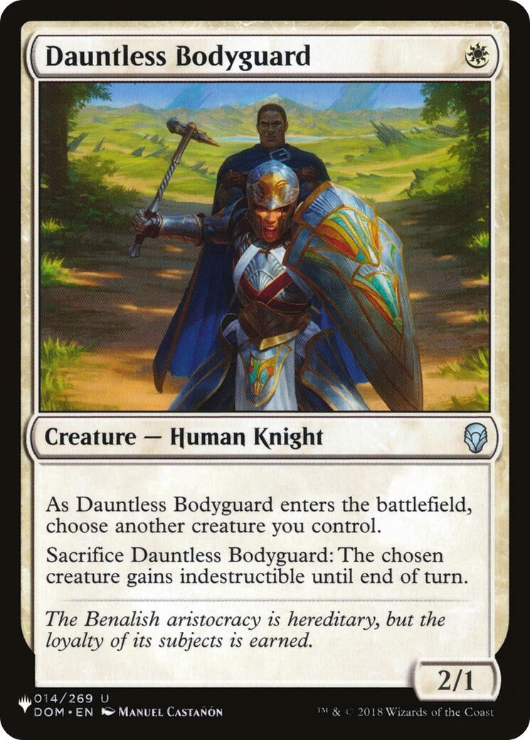 Image for Dauntless Bodyguard (014/269) (The List Reprints) - Magic: The Gathering