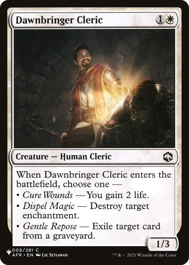 Image for Dawnbringer Cleric (009/281) (The List Reprints) - Magic: The Gathering