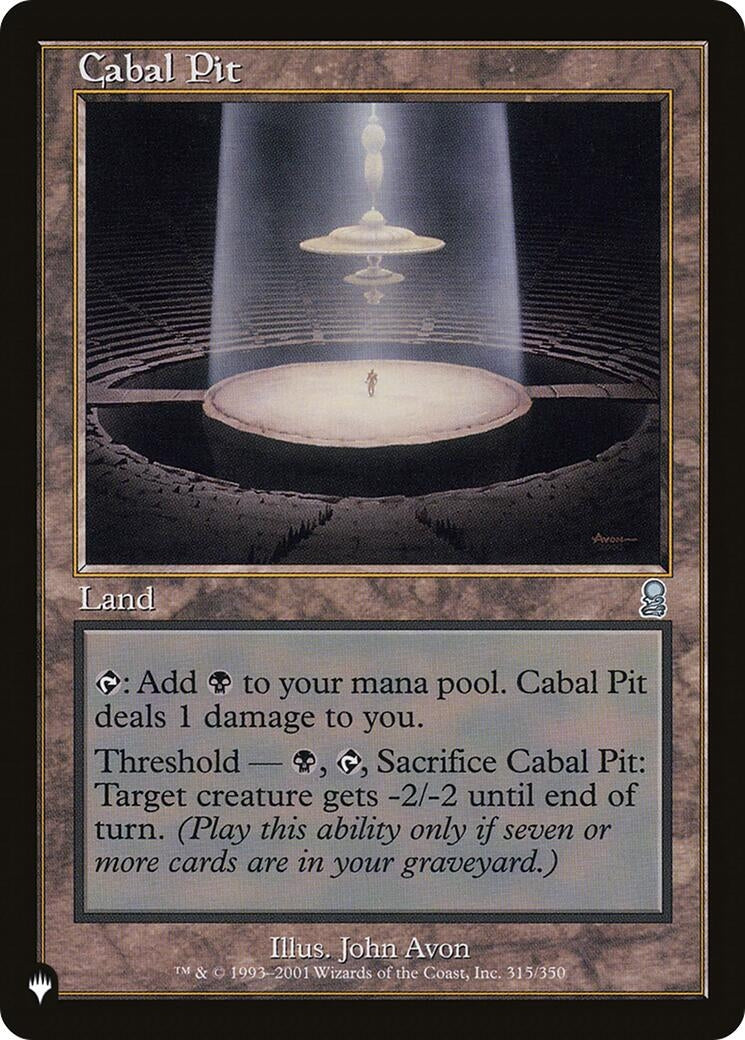 Image for Cabal Pit (315/350) (The List Reprints) - Magic: The Gathering