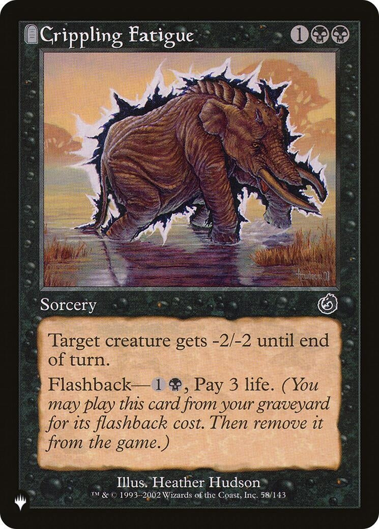 Image for Crippling Fatigue (58/143) (The List Reprints) - Magic: The Gathering
