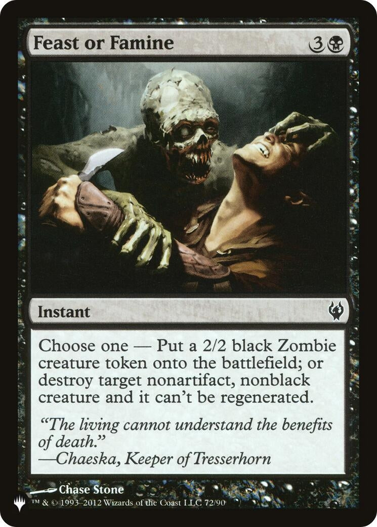 Image for Feast or Famine (72/90) (The List Reprints) - Magic: The Gathering