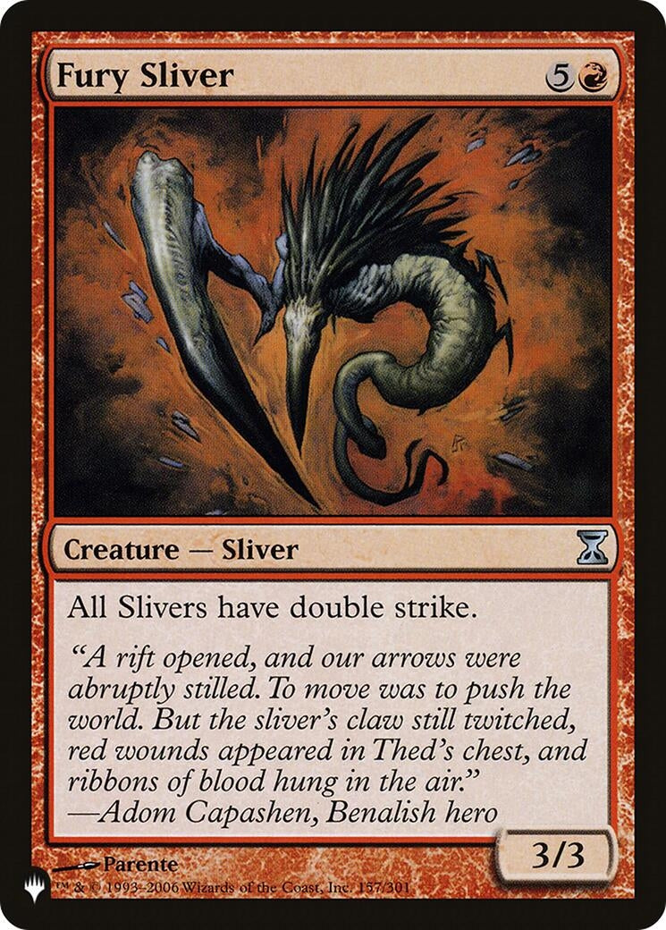 Image for Fury Sliver (157/301) (The List Reprints) - Magic: The Gathering