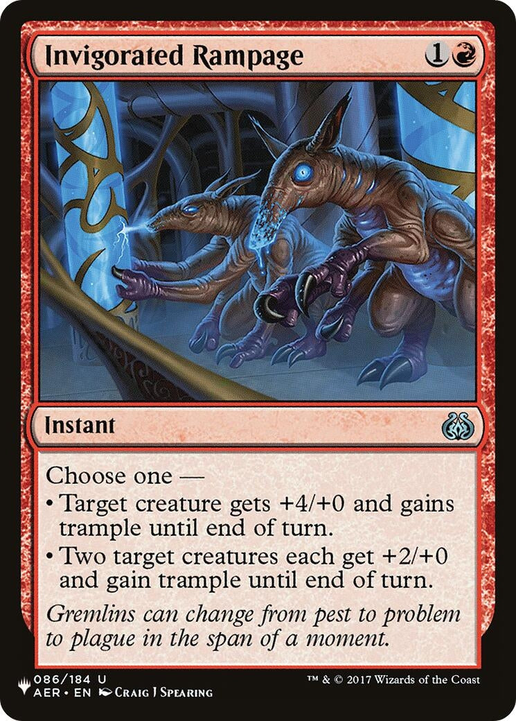 Image for Invigorated Rampage (086/184) (The List Reprints) - Magic: The Gathering