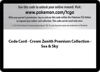 Image for Code Card - Sea & Sky Premium Collection (CRZ) - Pokemon