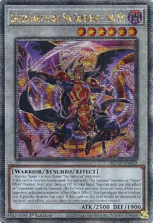 Image for Legendary Lord Six Samurai - Shi En (Quarter Century Secret Rare) (ROTA-EN039) (ROTA) - YuGiOh
