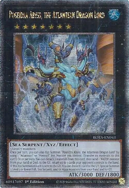 Image for Poseidra Abyss, the Atlantean Dragon Lord (Quarter Century Secret Rare) (ROTA-EN043) (ROTA) - YuGiOh