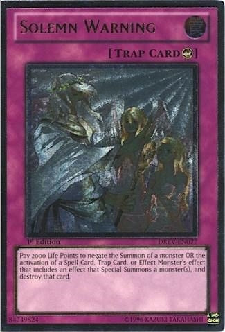 Image for Solemn Warning (UTR) (DREV-EN077) (DREV) - YuGiOh